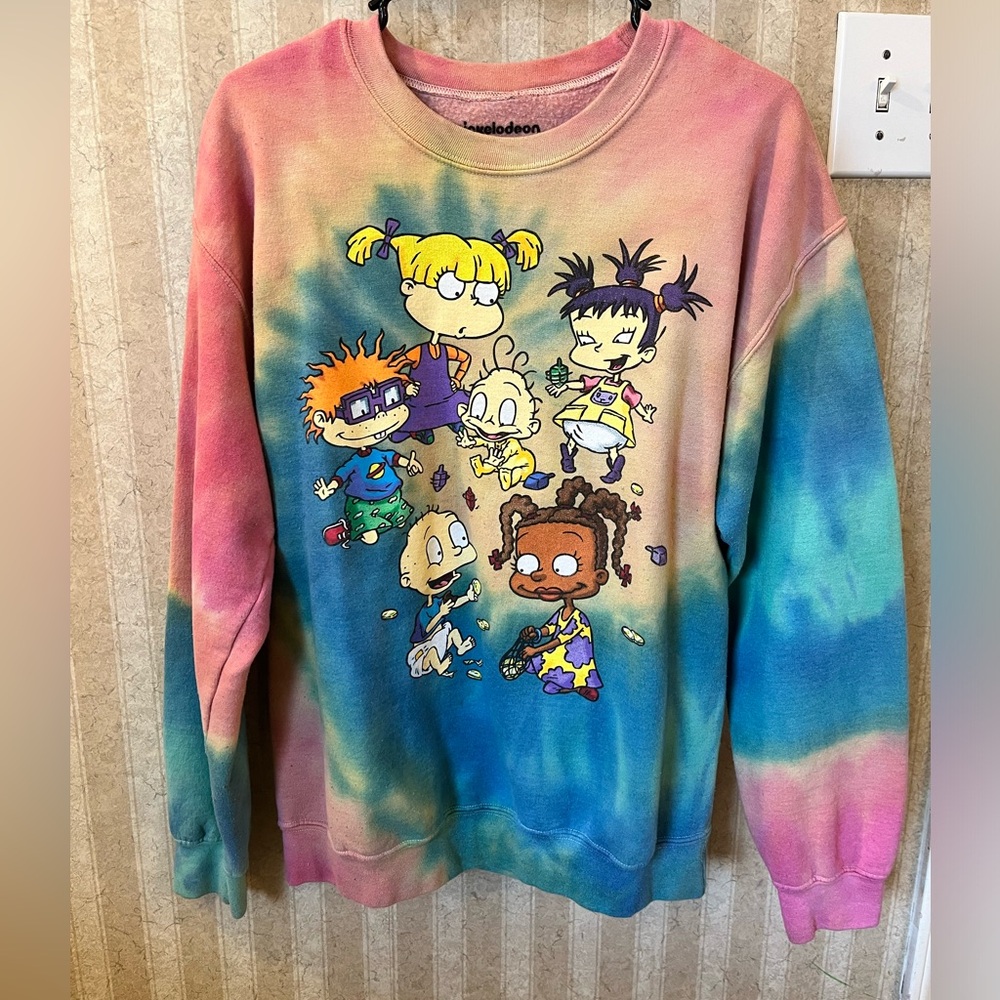 Graphic tye-dye Rugrats sweater